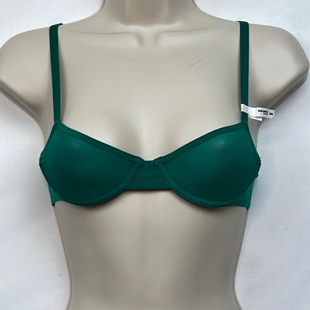 Aerie Smoothez Kelly Green unlined mesh balconette bra NWT